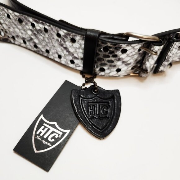 HTC Isabel Printed Double Buckle Y2K Emo Metallic Silver Belt main image 6